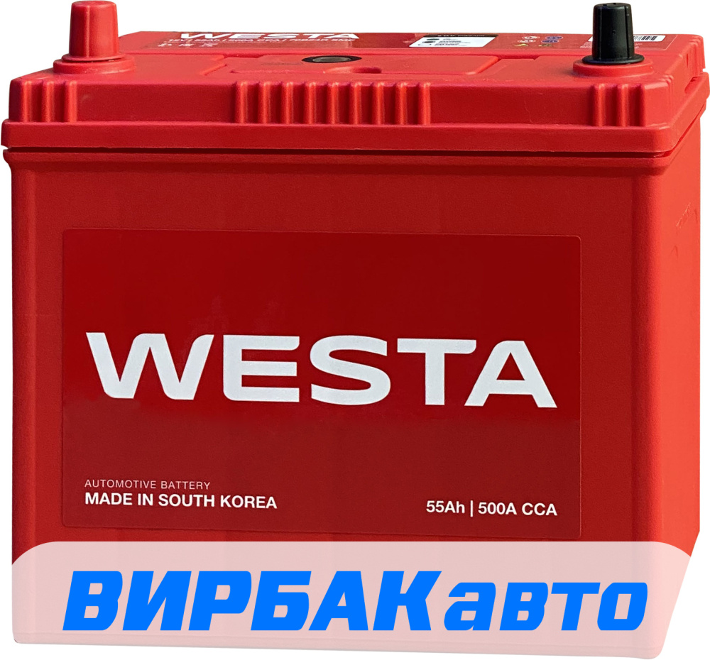 Аккумулятор WESTA Korea 70B24R SMF 55 Ач 500 А прямая полярность