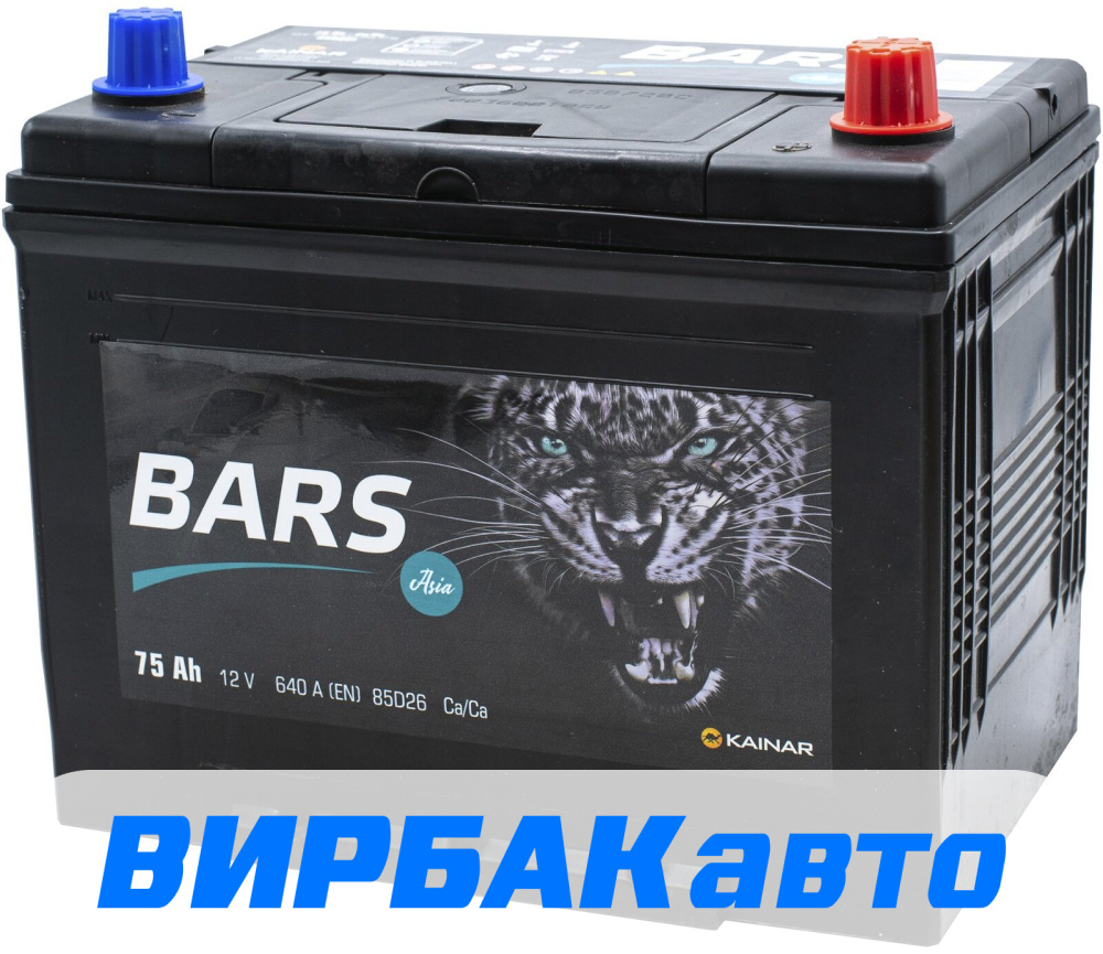 Аккумулятор BARS Asia 75 Ач 640 А обратная полярность